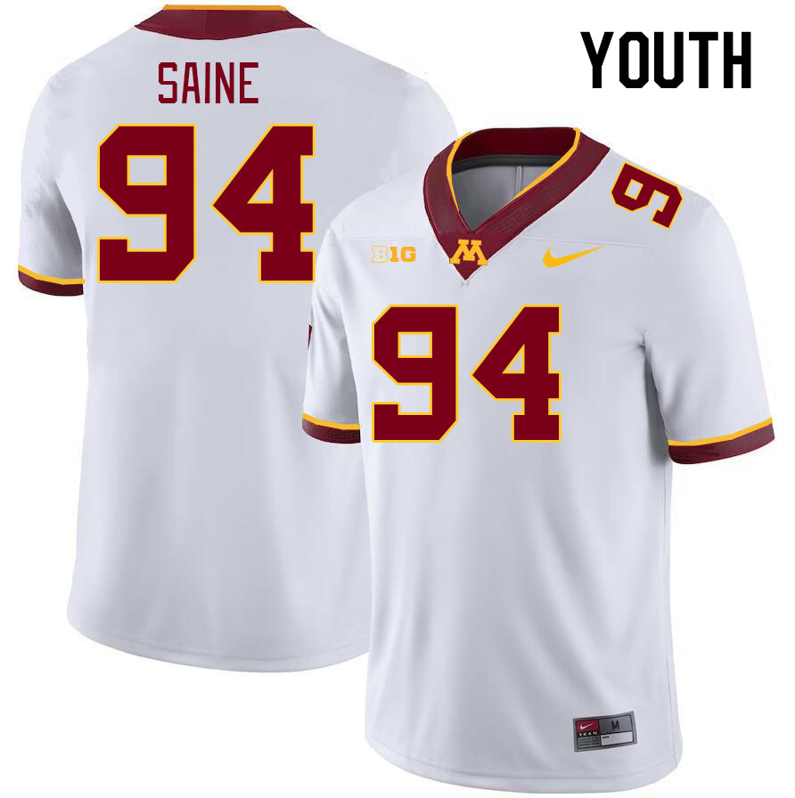 Youth #94 Mo Saine Minnesota Golden Gophers College Football Jerseys Stitched-White